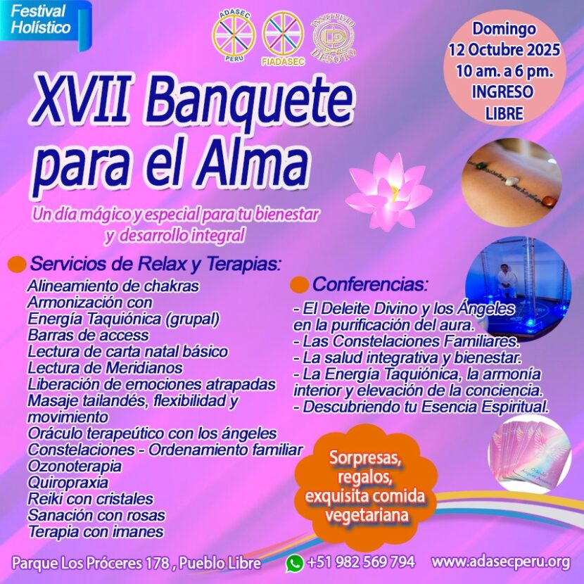 XVII BANQUETE DEL ALMA  Un día mágico y especial para tu bienestar y desarrollo integral