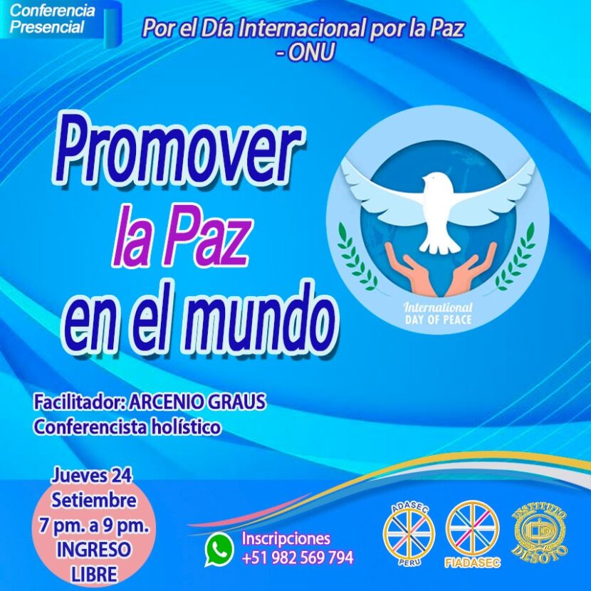 Conferencia PROMOVER LA PAZ EN EL MUNDO   🤍🏳️🕊️